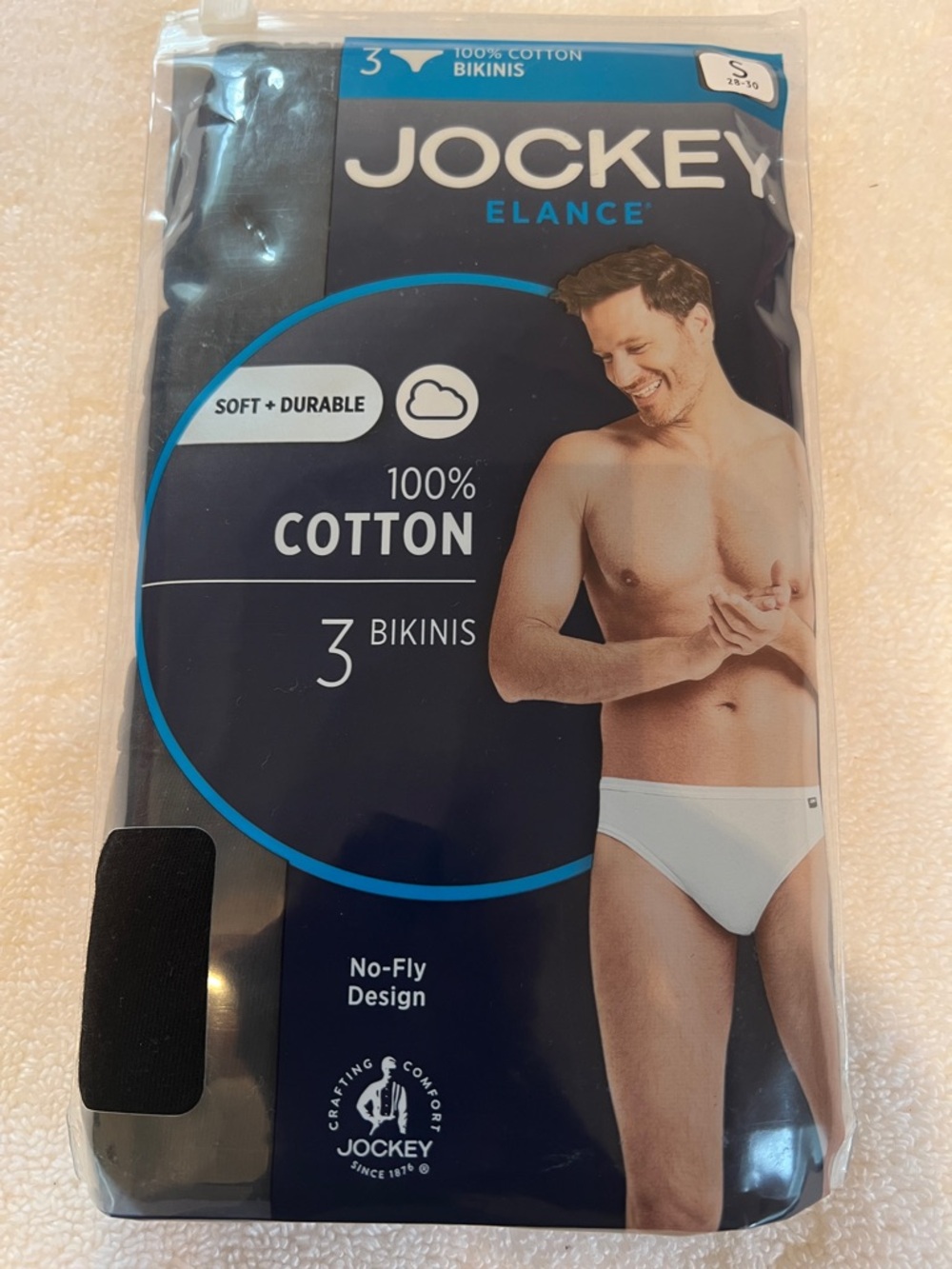 Jockey Elance 100% White Cotton Briefs 3 Pack No-Fly Design Size S MSRP: $19.50